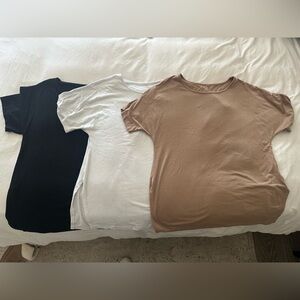 Set of Three maternity Tees - Black, White, and Tan